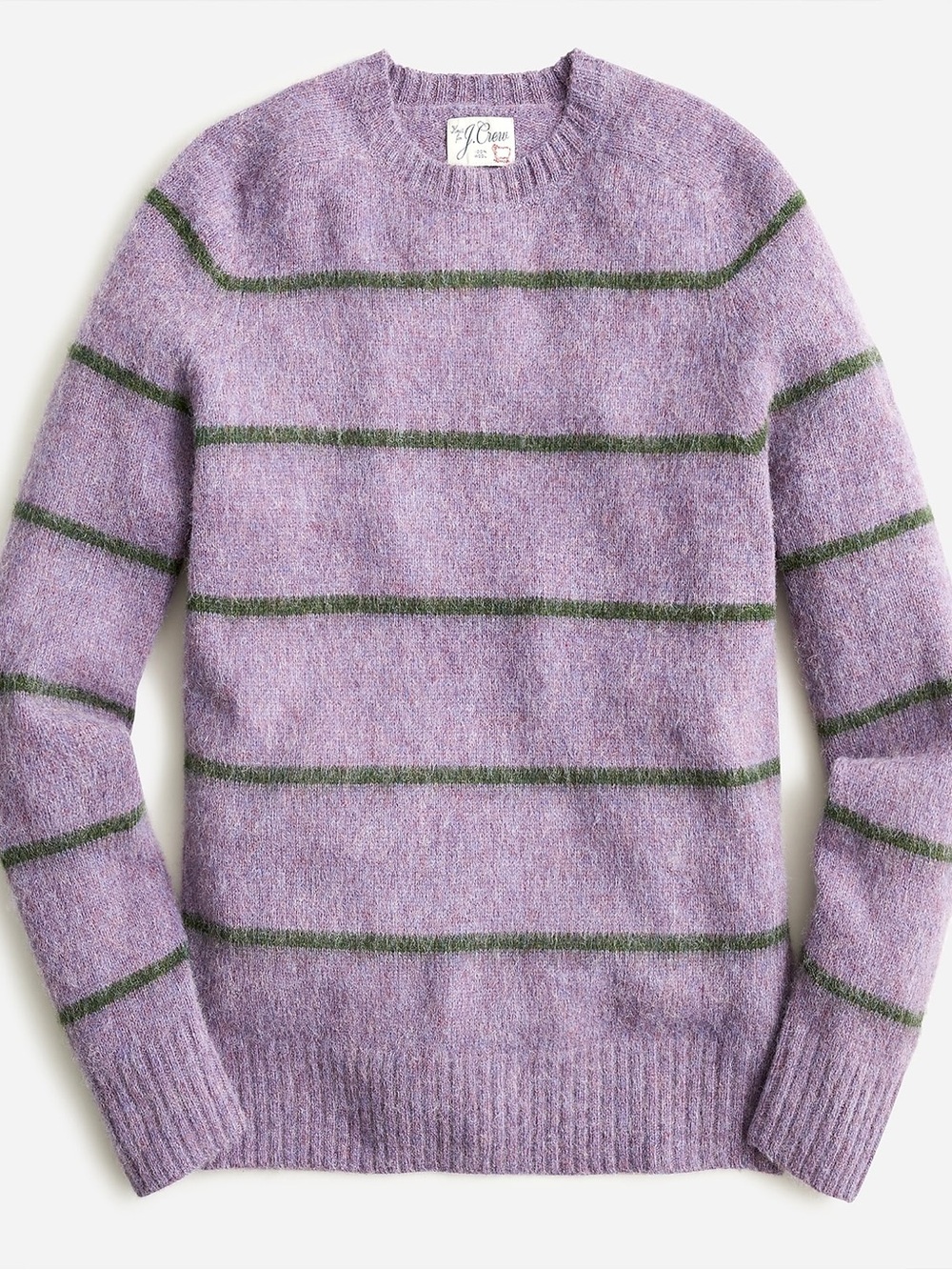 J. Crew Men's Brushed wool crewneck sweater in stripe. Size M.